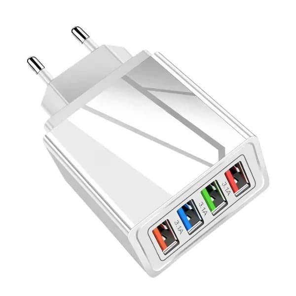 4 многопортовых USB-зарядных устройства для телефонов, адаптер питания 5 В 2 А, зарядное устройство европейского стандарта.