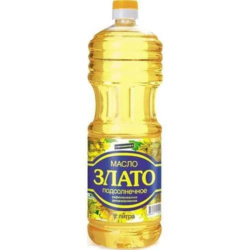 Масло подсолнечное ЗЛАТО , рафинированное дезодорированное 2 литра