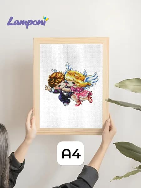 Картина для вышивания 20х29 см. Ангелочки