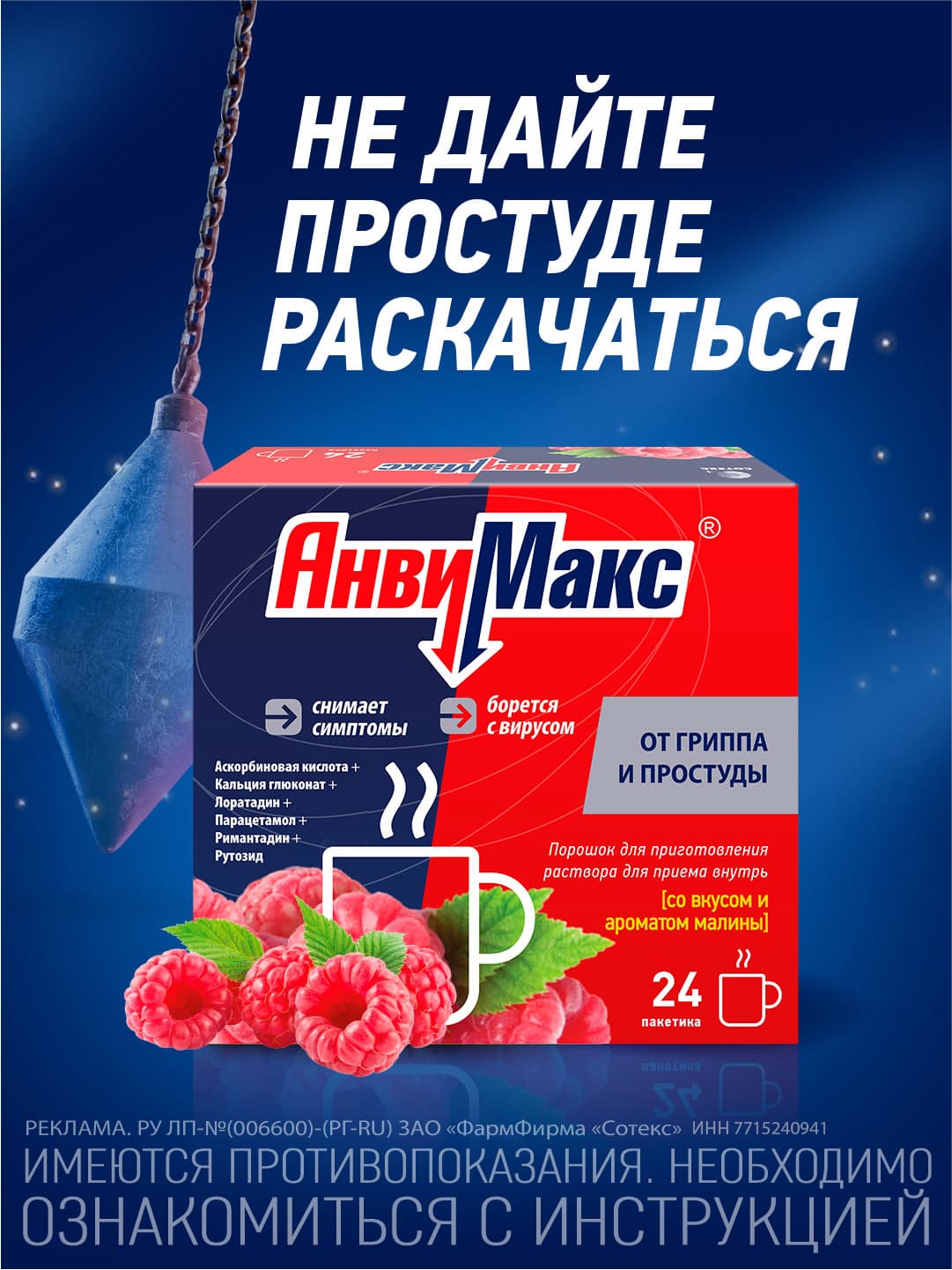 АнвиМакс пор. д/пригот. р-ра д/вн. приема 5г саше №24 (малина)
