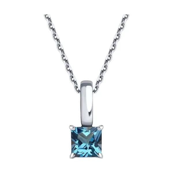 Подвеска из белого золота DIAMANT-ONLINE с Лондон топазом 585 пробы