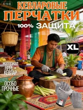 Перчатки защитные рабочие хб от порезов