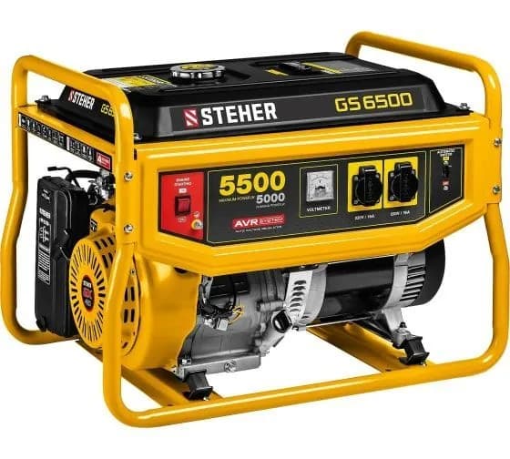 Бензиновый генератор STEHER 5500 Вт, 15 лс двигатель, 220 В, 6500