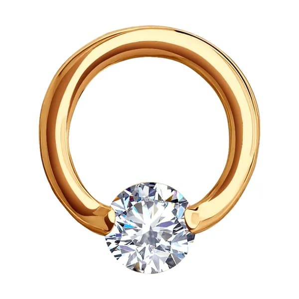 Золотая подвеска DIAMANT-ONLINE с фианитом 585 пробы