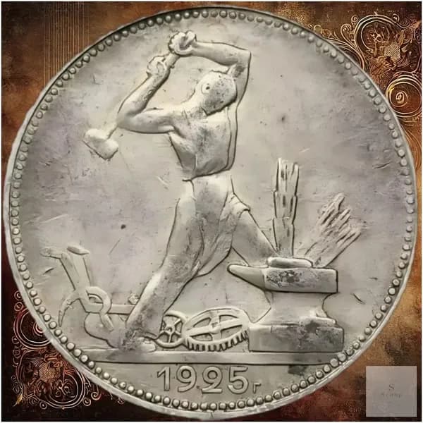 Полтинник (50 копеек) 1924-1925 гг., монета СССР времен Сталина