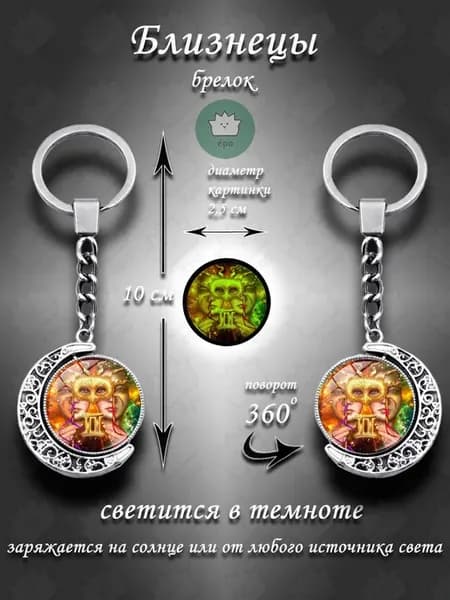 Брелок для ключей Близнецы знаки зодиака 360