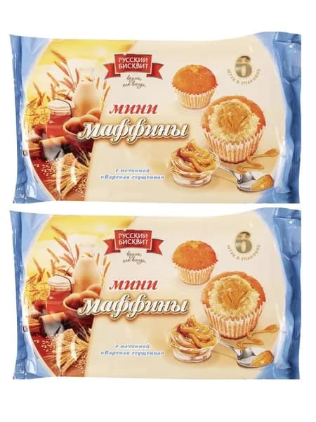 Мини-маффины Русский Бисквит вареная сгущенка 200 г 2 шт