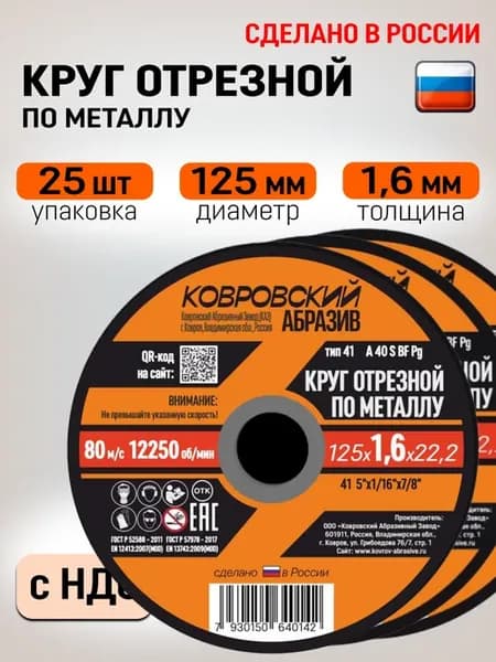 Диски отрезные 125 по металлу на болгарку