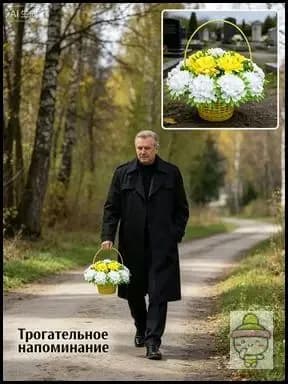 Корзина ритуальная с искусственными цветами