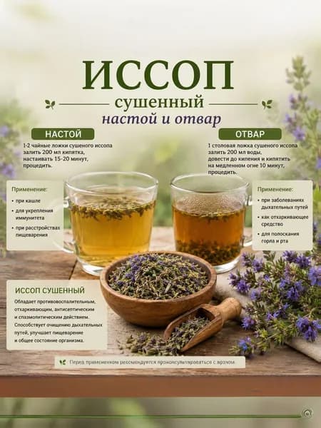 Иссоп трава сбор лекарственный 80гр., выращен и собран в Крыму
