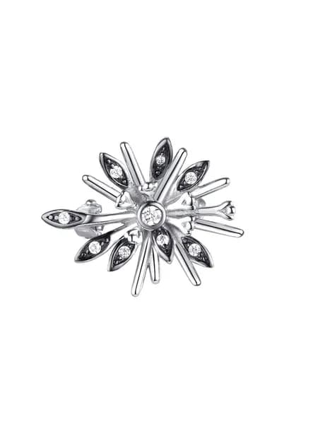 Брошь женская серебро 925 пробы с фианитами, звезда, Fresh Jewelry