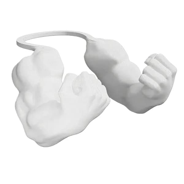 3D-печать: кот с мышечной рукой на шею, белый цвет