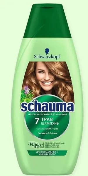 Шаума schauma Шампунь для нормальных и жирных волос женский 7 Трав, 360 мл набор 2шт