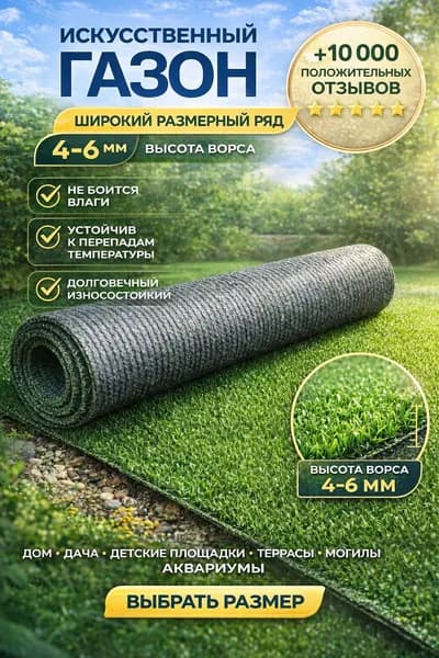 Искусственный газон трава, размер: 0,5м х 0,5м