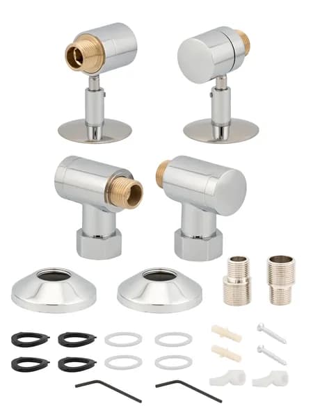 Комплект для подключения полотенцесушителя 3/4"ВРх1/2"НР с эксцентр SMT750/2SCH040504CN, хром