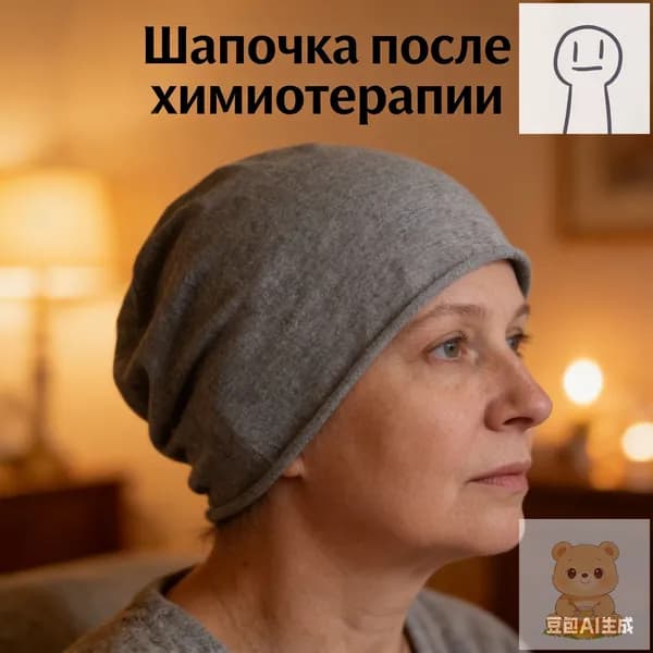 Шапочка после химиотерапииГоловной убор после химиотерапии "Комфорт", однослойная, тонкая, трикотажная шапка для онкопациентов, при выпадении волос и алопеции