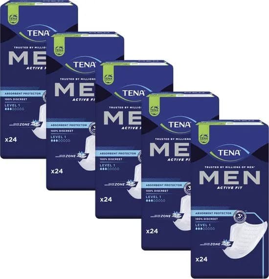 Прокладки урологические для мужчин Tena Men Level 1 Light, 3 капли, 120 (24x5) штуки