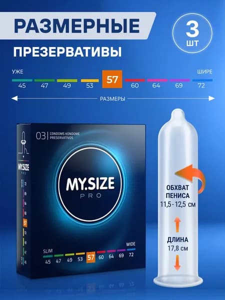 Презервативы MYSIZE большой размер 57, XXL, 3 шт