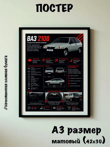 Постер А3. ВАЗ 2108