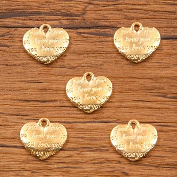 Золотая подвеска в виде любви к животным и растениям 10pcs