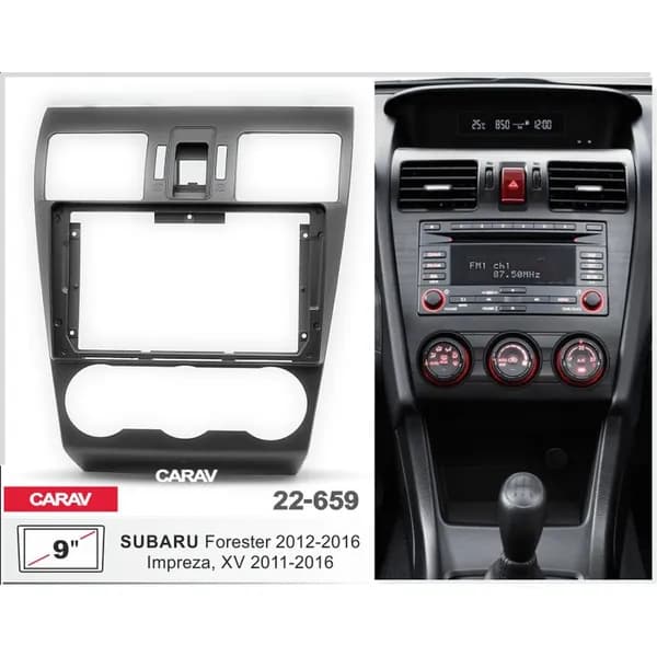 Переходная рамка 9" Android для SUBARU Forester 2012-2016; Impreza, XV 2011-2016 CARAV 22-659