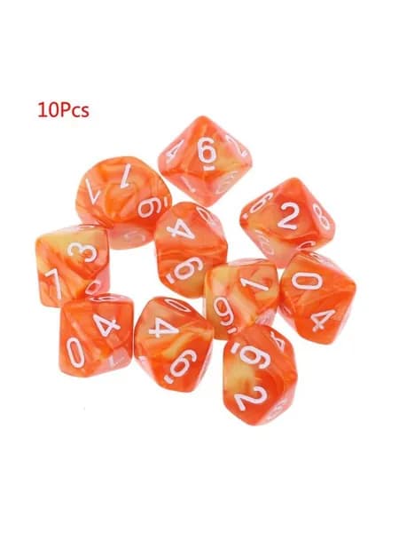 Набор 10-гранных кубиков D10, 10 шт., 01