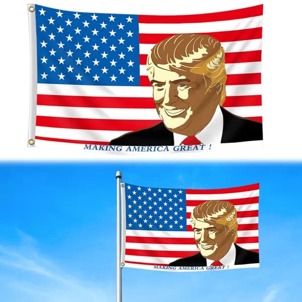 Флаг Трампа с изображением американского флага, 150 90 см, полиэстер