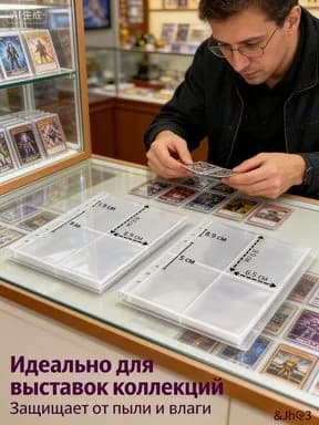Дополнительные листы, 10 штук односторонних на 20 ячеек по 4 ячейки с одной стороны листа к альбому А5 для коллекционирования kпоп карточек