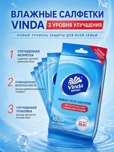 Vinda Влажные салфетки