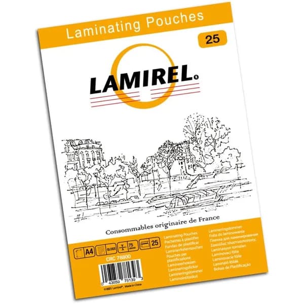 Fellowes Пленка для ламинирования Lamirel CRC - 78800 А4, 75мкм, 25 шт.