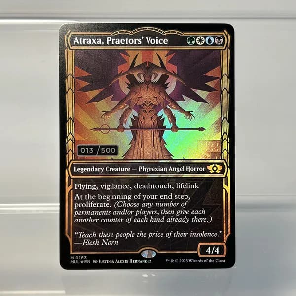 Магия сбора прокси-карт Высококачественные нефольговые карты Atraxa, Praetors' Voice MUL #163(13)foil