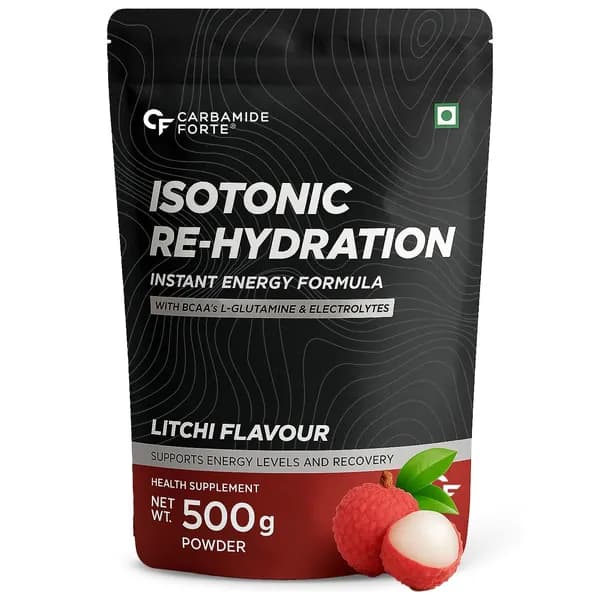 Предподготовка к тренировке Carbamide Forte биодобавка изотонический порошок для спортивных тренировок, электролитный с добавлением BCAA и L-глутамина, 500 г, вкус Личи
