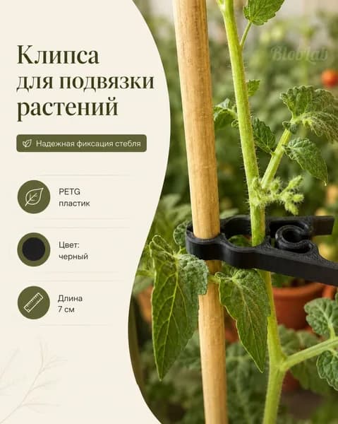 Клипсы для подвязки растений 5 шт, зажимы для стеблей, фиксаторы для томатов и огурцов, прищепки садовые