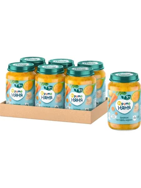 Детское пюре мясное Фрутоняня цыпленок картофель морковь 190 г х 6 шт
