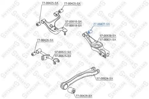 Сайлентблок рычага зад.подв.попереч. suzuki grand vitara 06> 77-00427-sx stellox