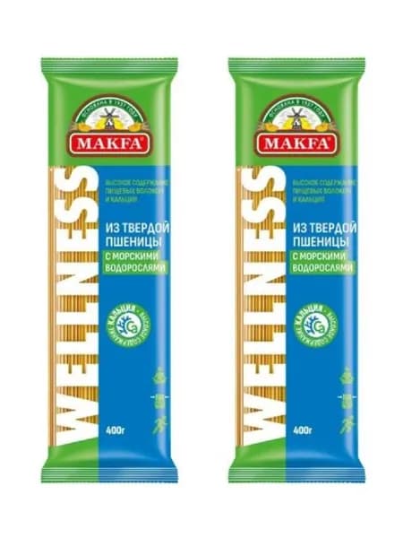 Makfa Макаронные изделия Wellness Спагетти с морскими водорослями, 400 г, 2 шт