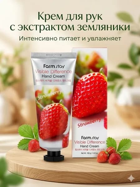 Крем для рук Visible Difference Hand cream Strawberry Farmstay