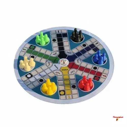 Настольная игра Лудо для 6 игроков, круглая, складная, для семьи, путешествий и вечеринок