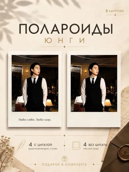 BTS карточки полароиды Юнги