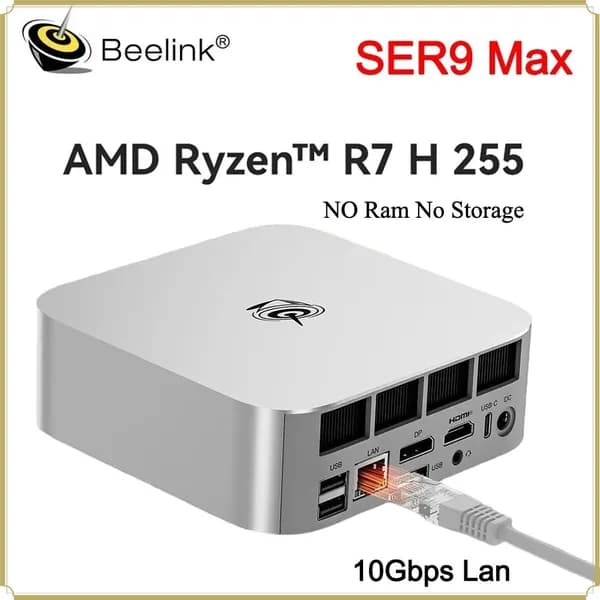 Beelink Мини-ПК (AMD Ryzen 7 H 255, RAM Отсутствует, ), серебристый