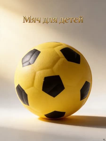 Мягкий футбольный мяч из полиуретановой пены для детских спортивных игр, жёлтый