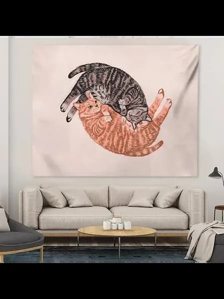 Гобелен 150x100см с котом, декор на с