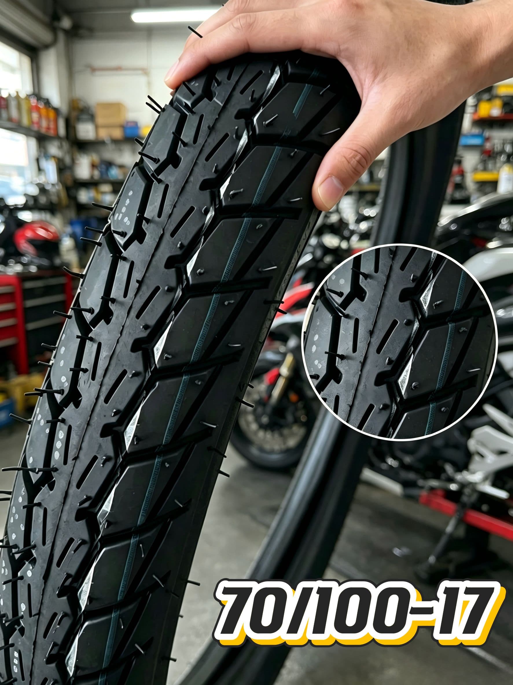 Износостойкая моторезина 70/100-17 для города Мотошины  70/100 R17