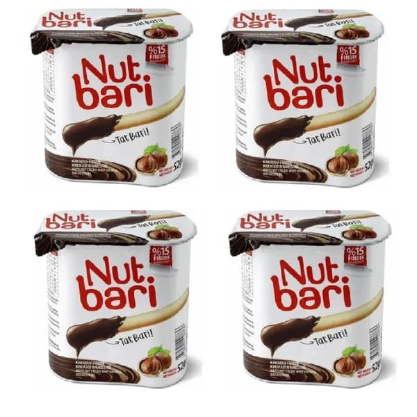 Nut Bari паста из фундука и какао с хлебными палочками, 4 уп по 52 г