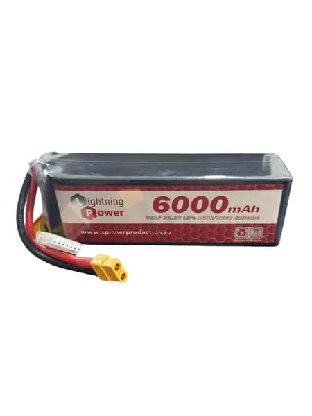 Аккумуляторная батарея LiPo для квадрокоптера 6S 6000mAh 160C XT60 Lightning Power