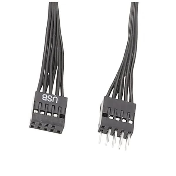 Удлинительный кабель USB 2.0 (штекер/гнездо) для передней панели материнской платы компьютера, 9 контактов, провод 24AWG.