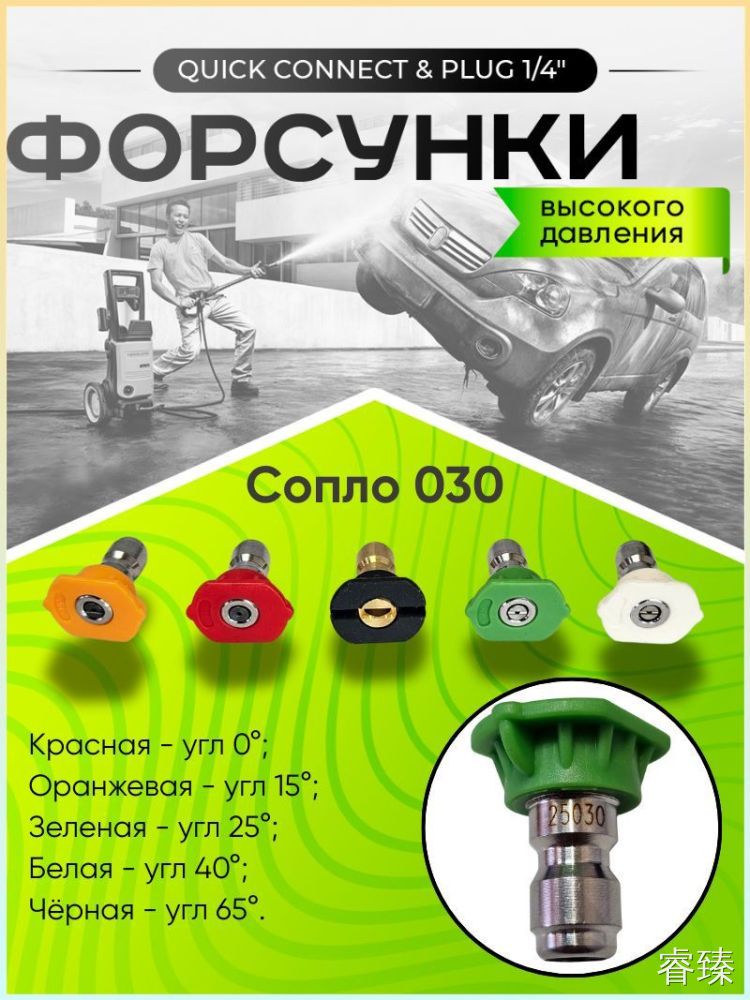 Сопла для мойки 5 шт. 1/4" Универсальные