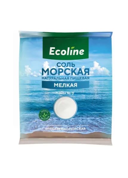 Эколайн Соль пищевая морская, мелкая, помол №0, 1 кг
