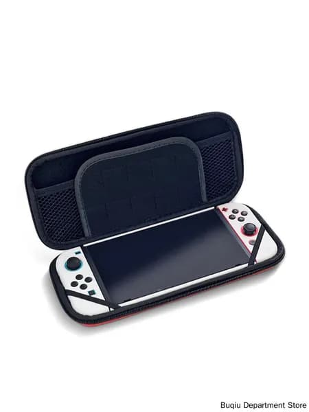 Чехол для Nintendo Switch Oled / Защитный кейс для Нинтендо Свитч / Cумка кейс для геймпада, игровой приставки. Размер 26х12х4. Цвет черный матовый, на молнии