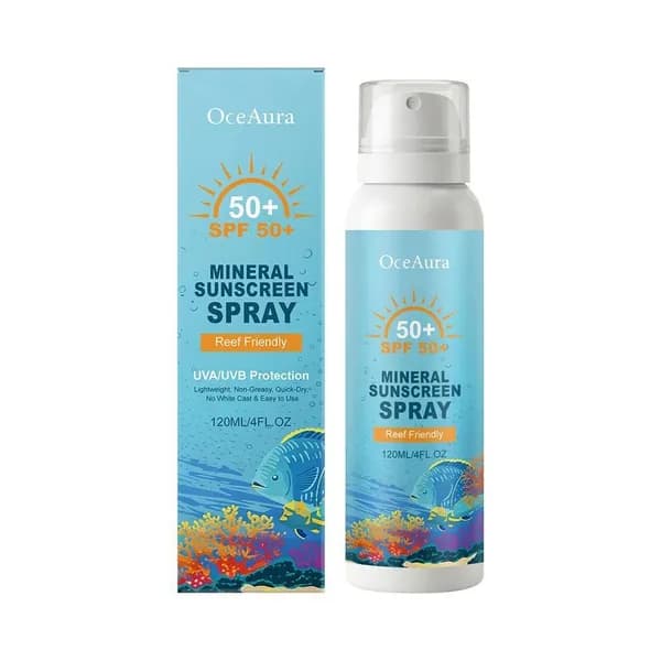 Минеральный солнцезащитный спрей SPF 50+, широкая защита UVA/UVB, без белого налета, легкая текстура 120 мл